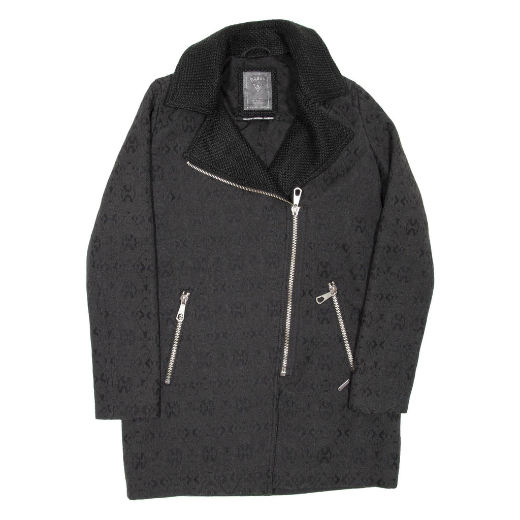 GUESS Womens Jacket Black Geometric UK 6
