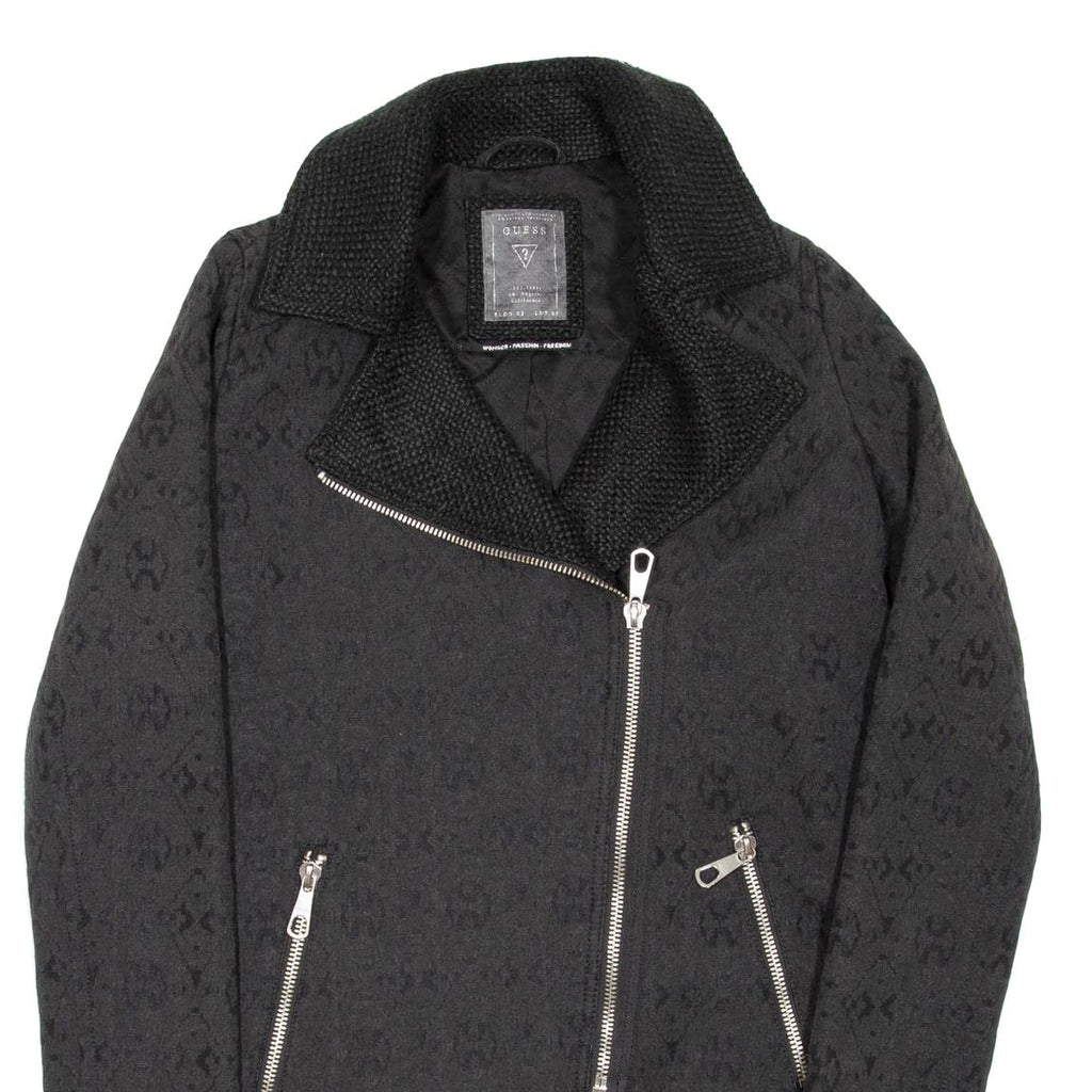 GUESS Womens Jacket Black Geometric UK 6