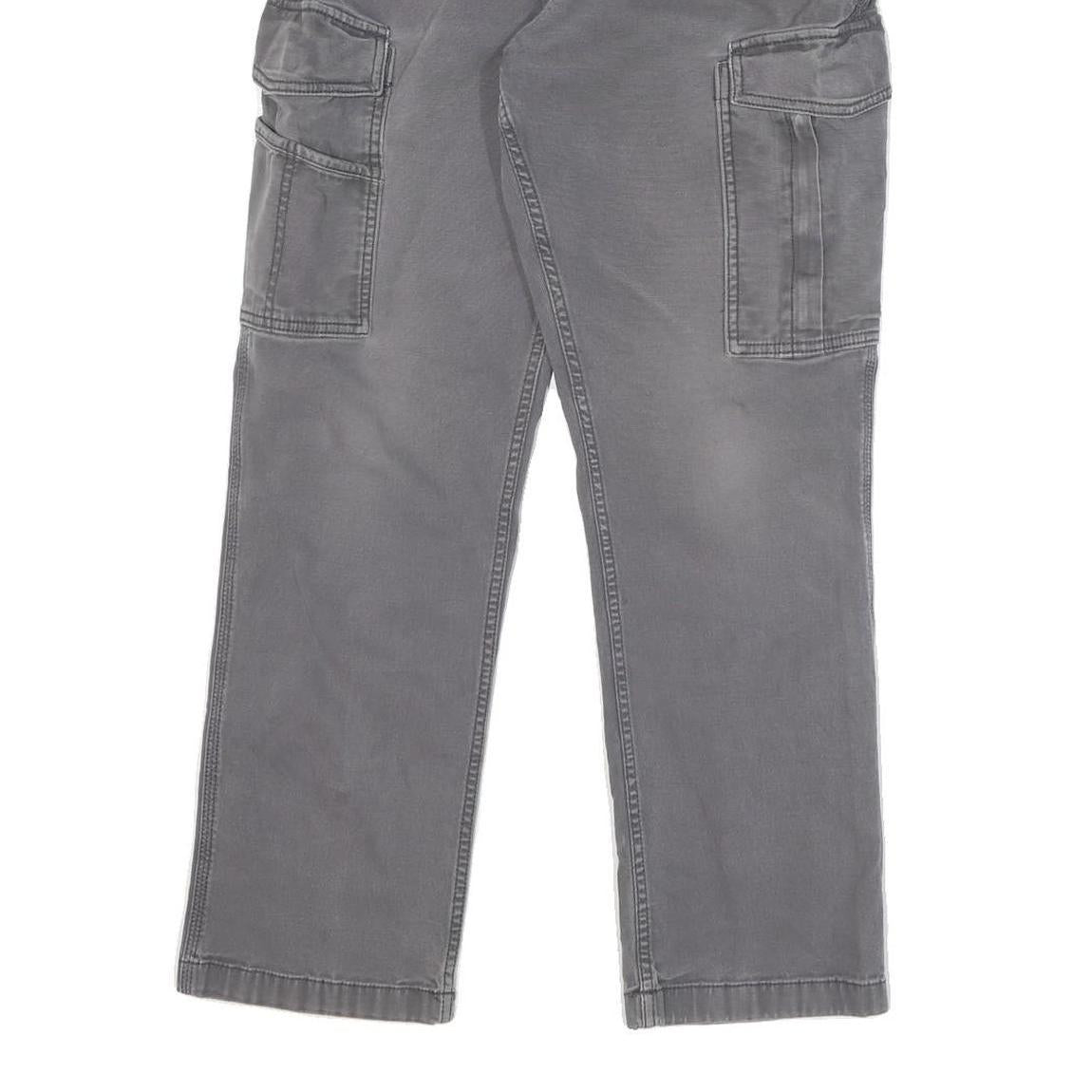 CARHARTT Mens Cotton Blend Grey Relaxed Cargo Trousers W30 L28 Workwear
