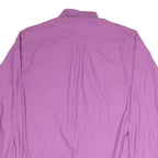 NAUTICA Mens Purple L Button Down Cotton Blend Shirt Classic Fit Casual Wear