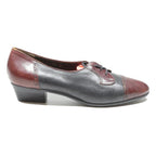 LEONARDO DA VINCI Womens Lace-Up Leather Two Tone Oxford Shoes UK 5 Elegant