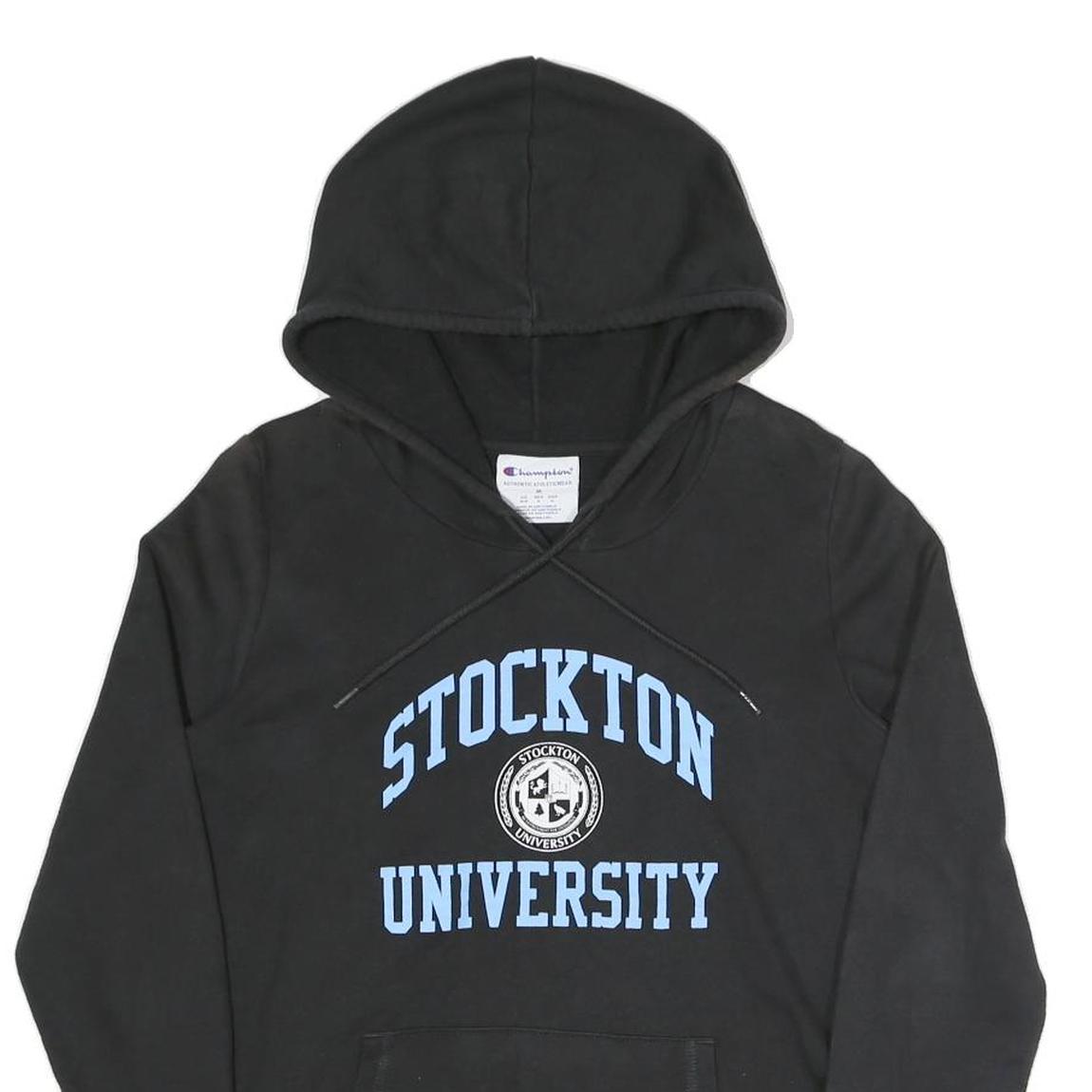 CHAMPION Womens Black Stockton University Pullover Hoodie M Cotton Blend