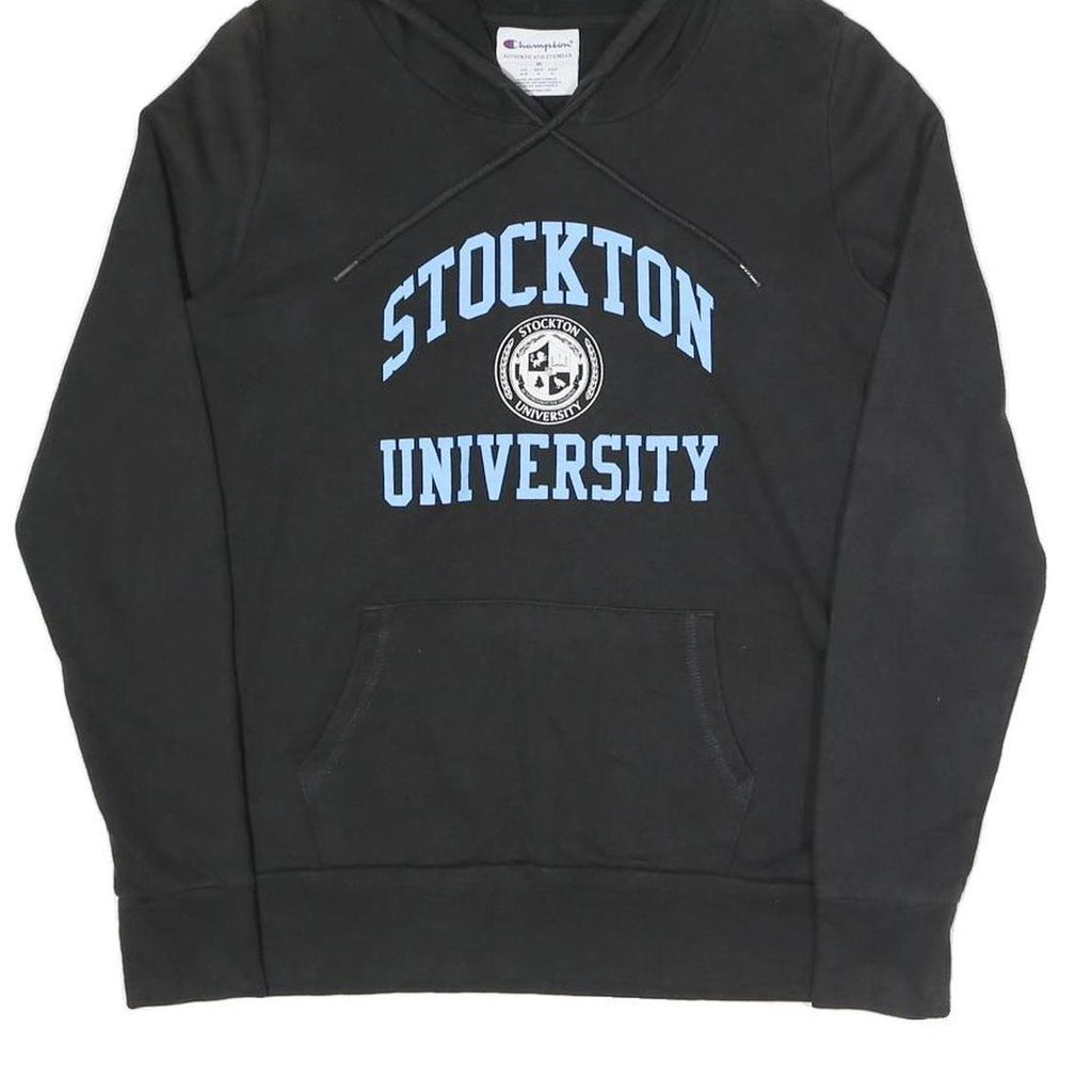 CHAMPION Womens Black Stockton University Pullover Hoodie M Cotton Blend