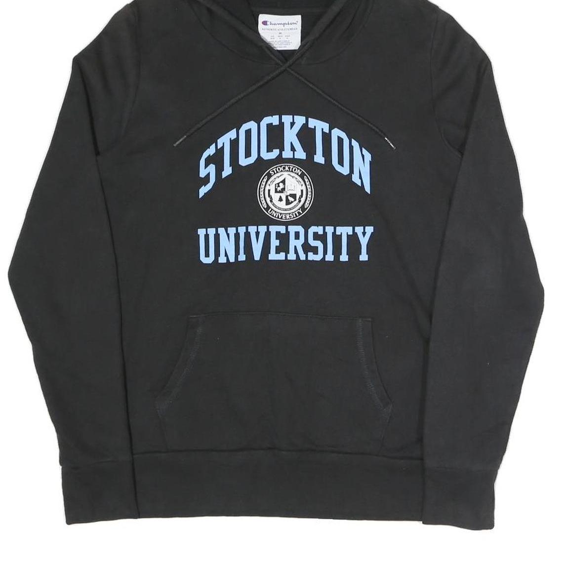 CHAMPION Womens Black Stockton University Pullover Hoodie M Cotton Blend