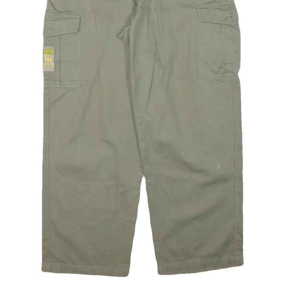 CAMAY Mens Cotton Blend Relaxed Beige Cargo Trousers W34 L28 Utility Pockets