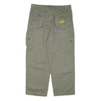 CAMAY Mens Cotton Blend Relaxed Beige Cargo Trousers W34 L28 Utility Pockets