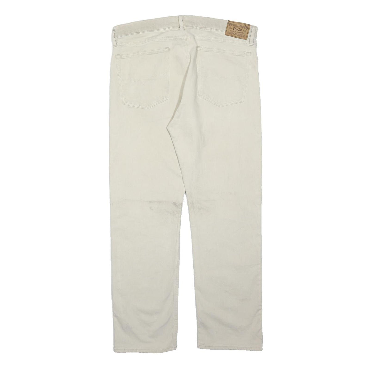 POLO RALPH LAUREN Mens Cotton Blend Beige Regular Fit Straight Leg Trousers W36