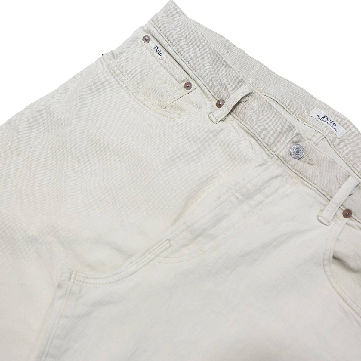 POLO RALPH LAUREN Mens Cotton Blend Beige Regular Fit Straight Leg Trousers W36