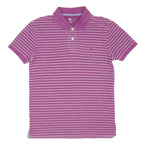 TIMBERLAND Mens Pink & Light Pink Striped Short Sleeve Polo Shirt M Cotton Blend