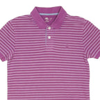TIMBERLAND Mens Pink & Light Pink Striped Short Sleeve Polo Shirt M Cotton Blend