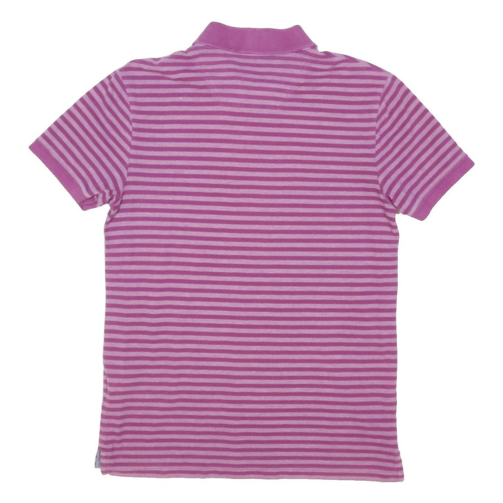 TIMBERLAND Mens Pink & Light Pink Striped Short Sleeve Polo Shirt M Cotton Blend