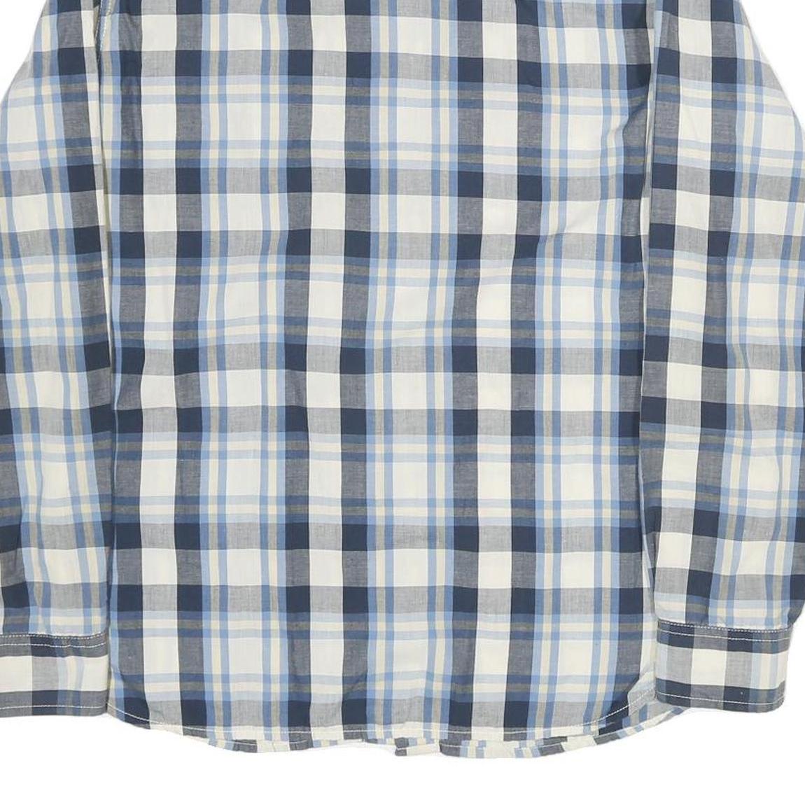 LEVI'S Mens Blue & White Plaid Cotton Shirt S Casual Long Sleeve Western Style