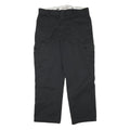 DICKIES Mens Cotton Blend Black Relaxed Straight Trousers W37 L30 Workwear