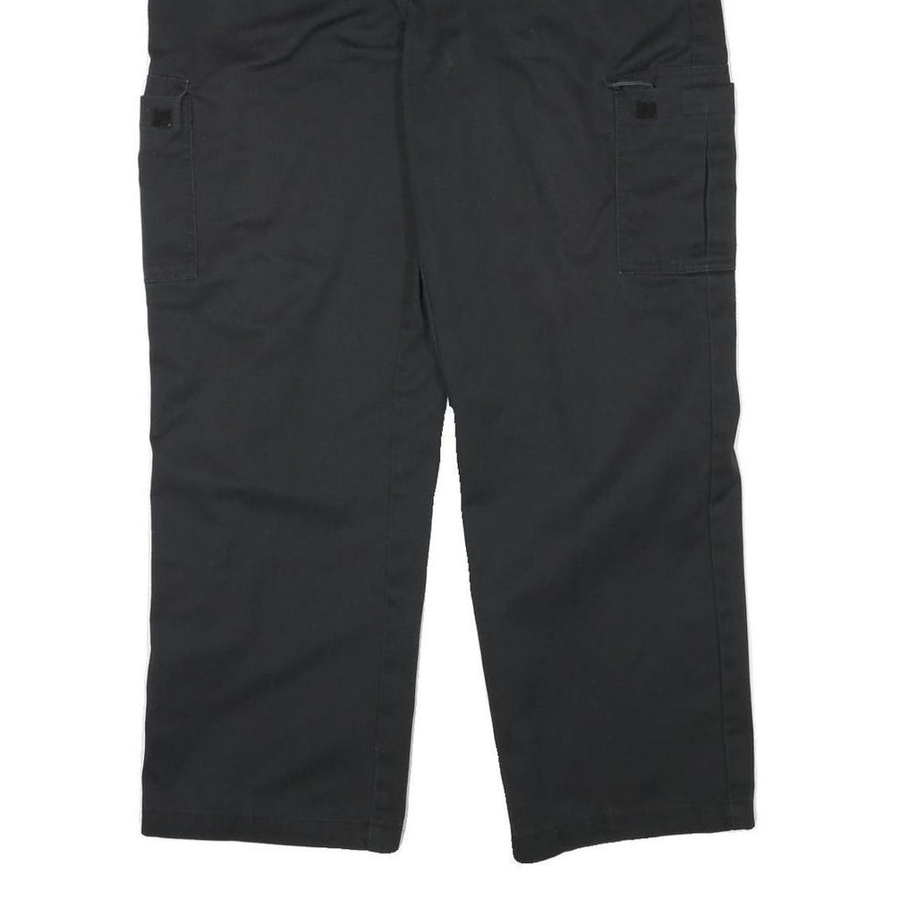 DICKIES Mens Cotton Blend Black Relaxed Straight Trousers W37 L30 Workwear