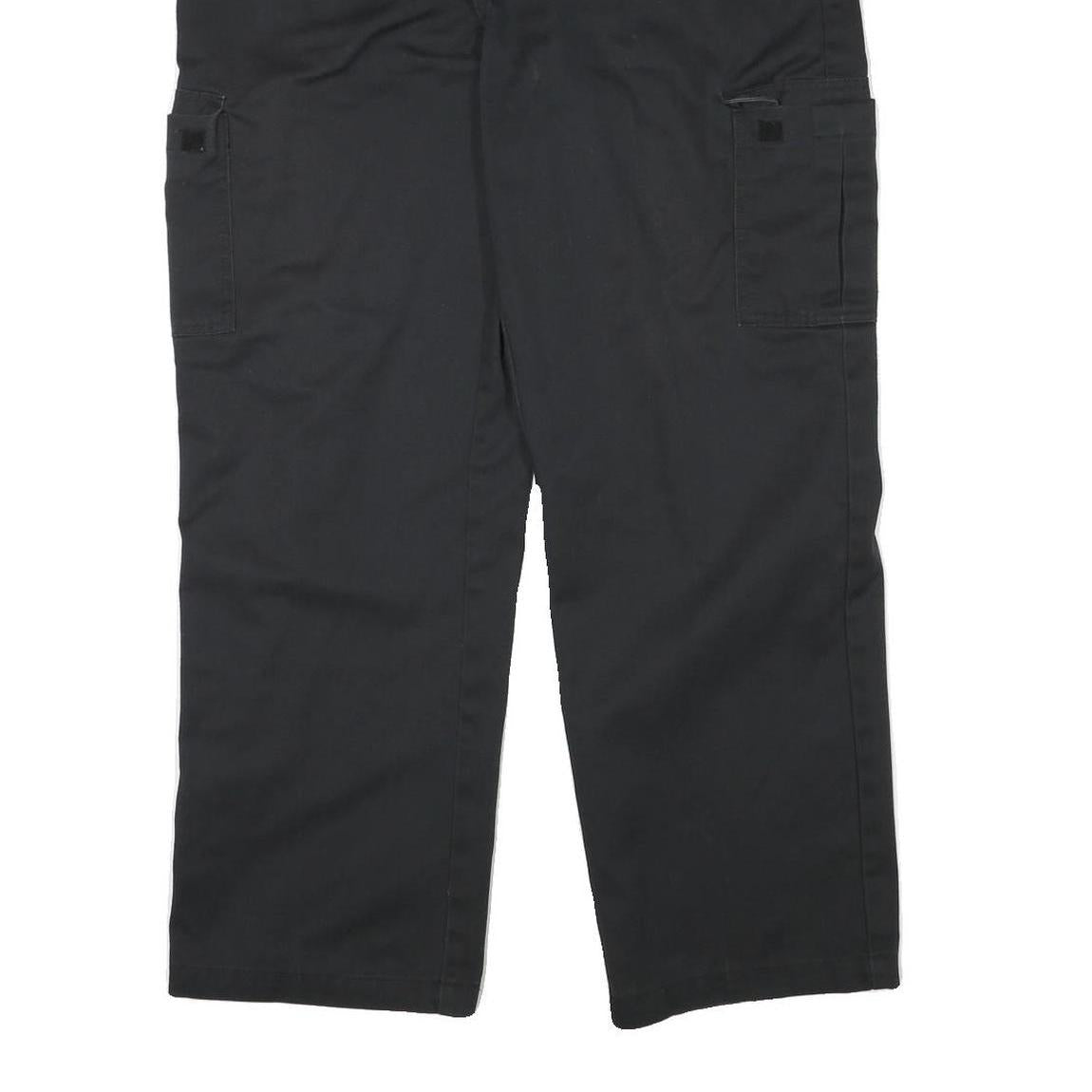 DICKIES Mens Cotton Blend Black Relaxed Straight Trousers W37 L30 Workwear