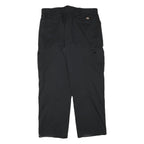 DICKIES Mens Cotton Blend Black Relaxed Straight Trousers W37 L30 Workwear