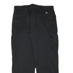 DICKIES Mens Cotton Blend Black Relaxed Straight Trousers W37 L30 Workwear