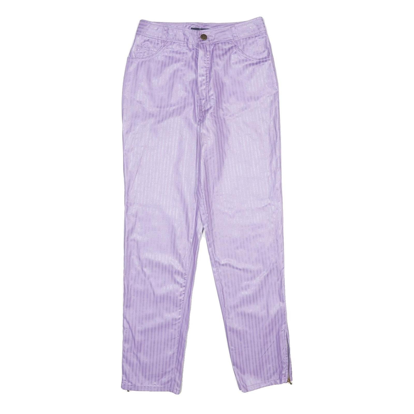 MAD JEANS Womens Cotton Purple Regular Fit Straight Trousers W26 L30 Stylish