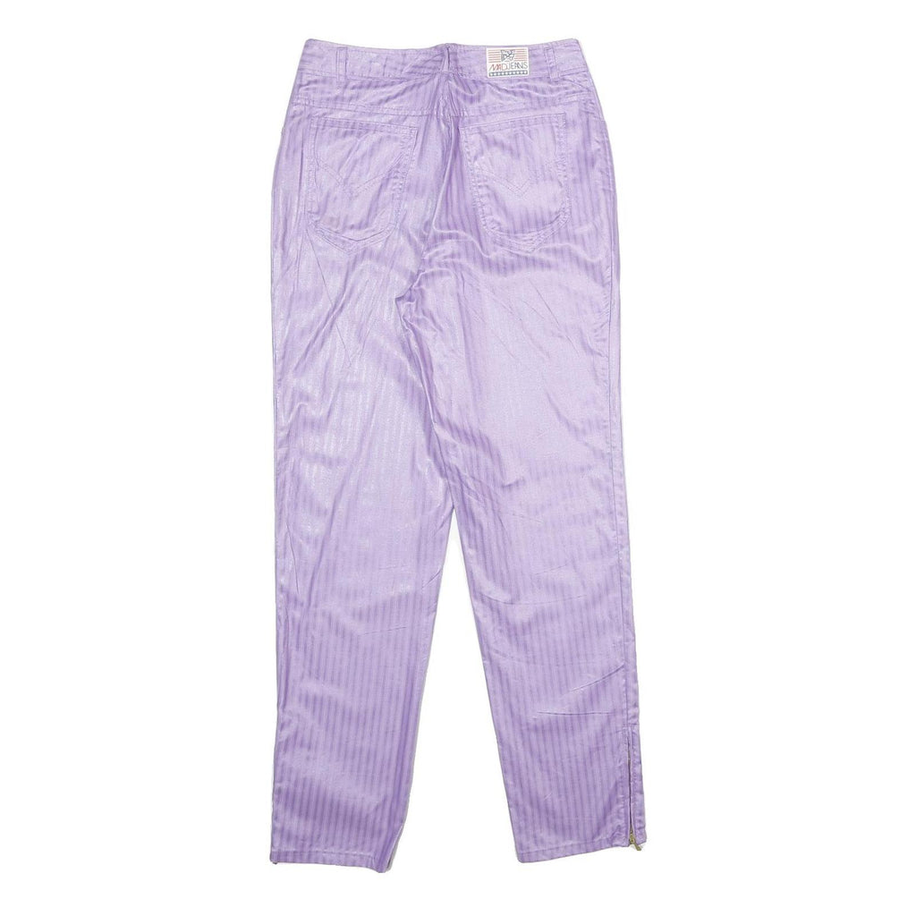 MAD JEANS Womens Cotton Purple Regular Fit Straight Trousers W26 L30 Stylish