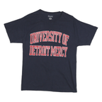 CHAMPION Mens Blue University Of Detroit Mercy Graphic T-Shirt M Short Sleeve
