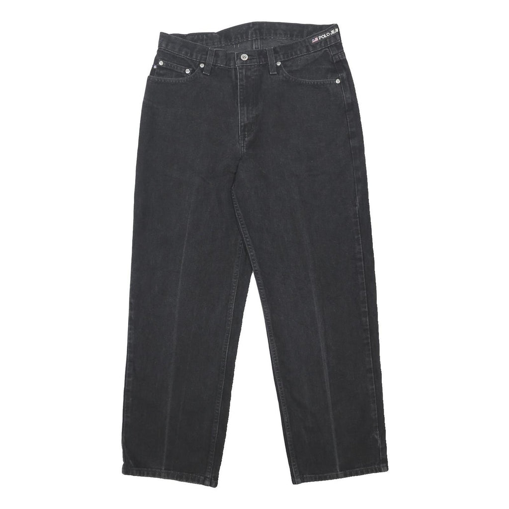 RALPH LAUREN POLO JEANS COMPANY Womens Black Loose Straight Denim W31 L30