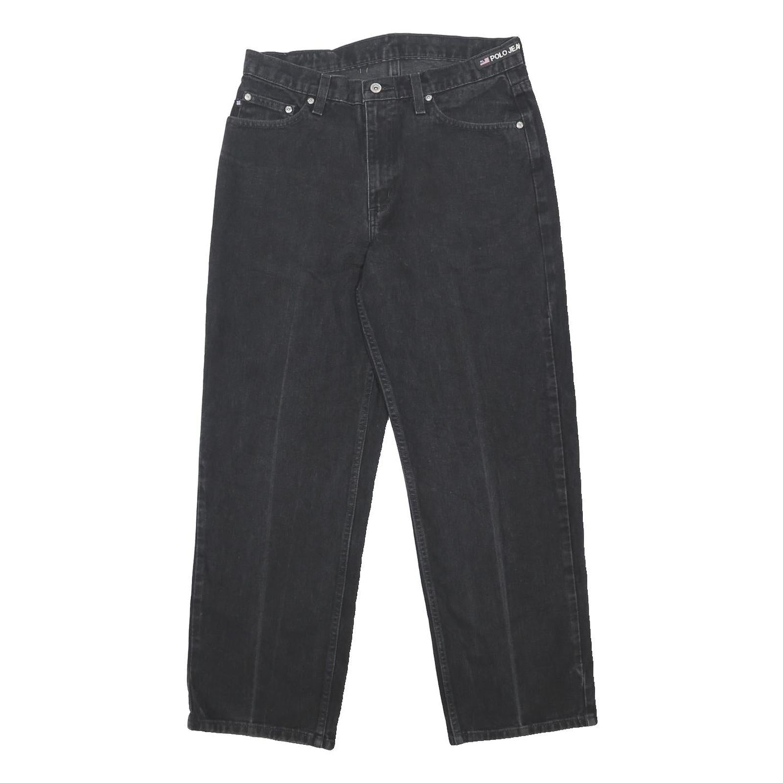 RALPH LAUREN POLO JEANS COMPANY Womens Black Loose Straight Denim W31 L30