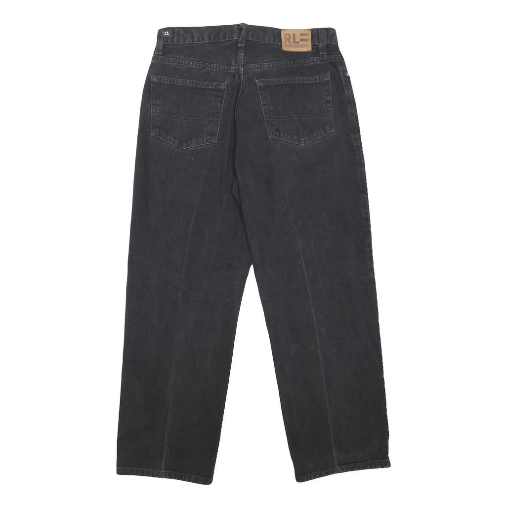 RALPH LAUREN POLO JEANS COMPANY Womens Black Loose Straight Denim W31 L30