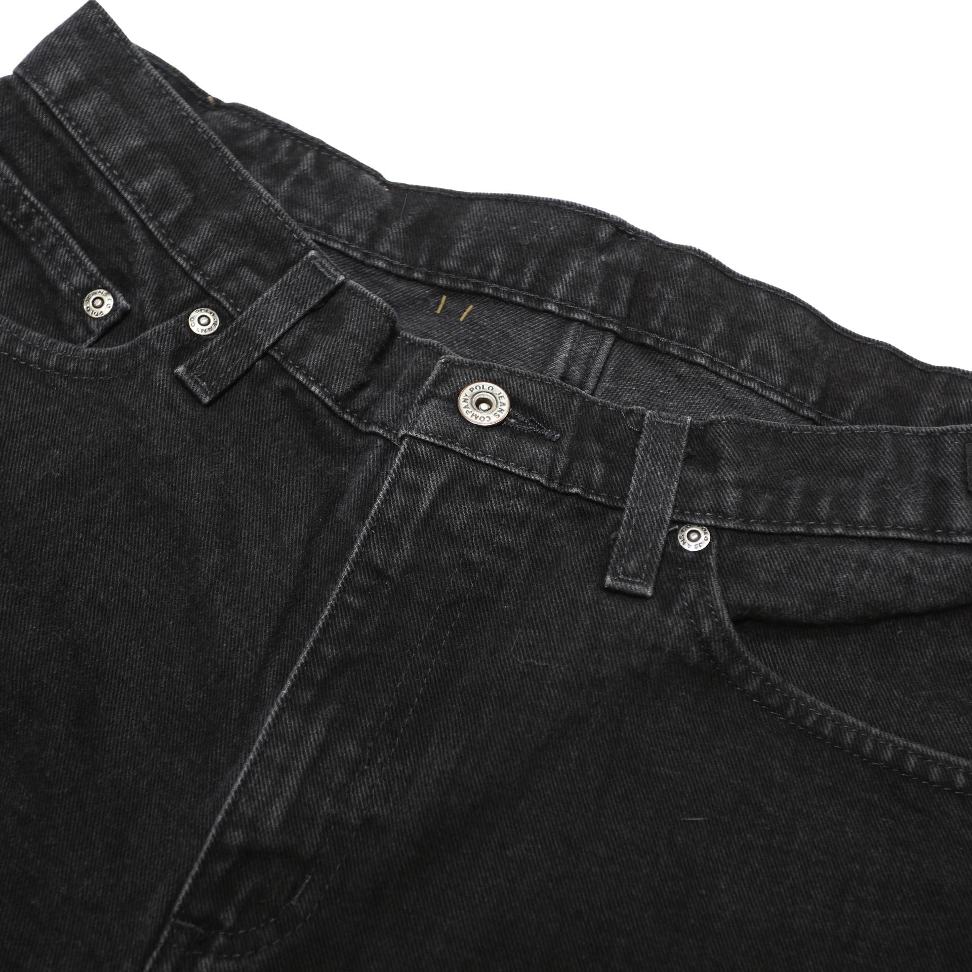 RALPH LAUREN POLO JEANS COMPANY Womens Black Loose Straight Denim W31 L30