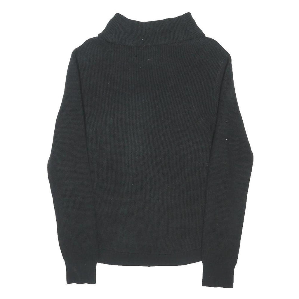 LAUREN RALPH LAUREN Womens Black Plain Pullover Crew Neck Basic Knit M Jumper
