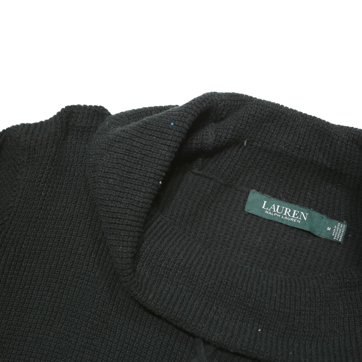 LAUREN RALPH LAUREN Womens Black Plain Pullover Crew Neck Basic Knit M Jumper