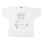 HANES Mens White Family Bike Day XL Short Sleeve Round Neck Printed T-Shirt