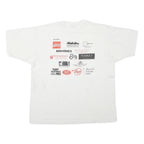 HANES Mens White Family Bike Day XL Short Sleeve Round Neck Printed T-Shirt