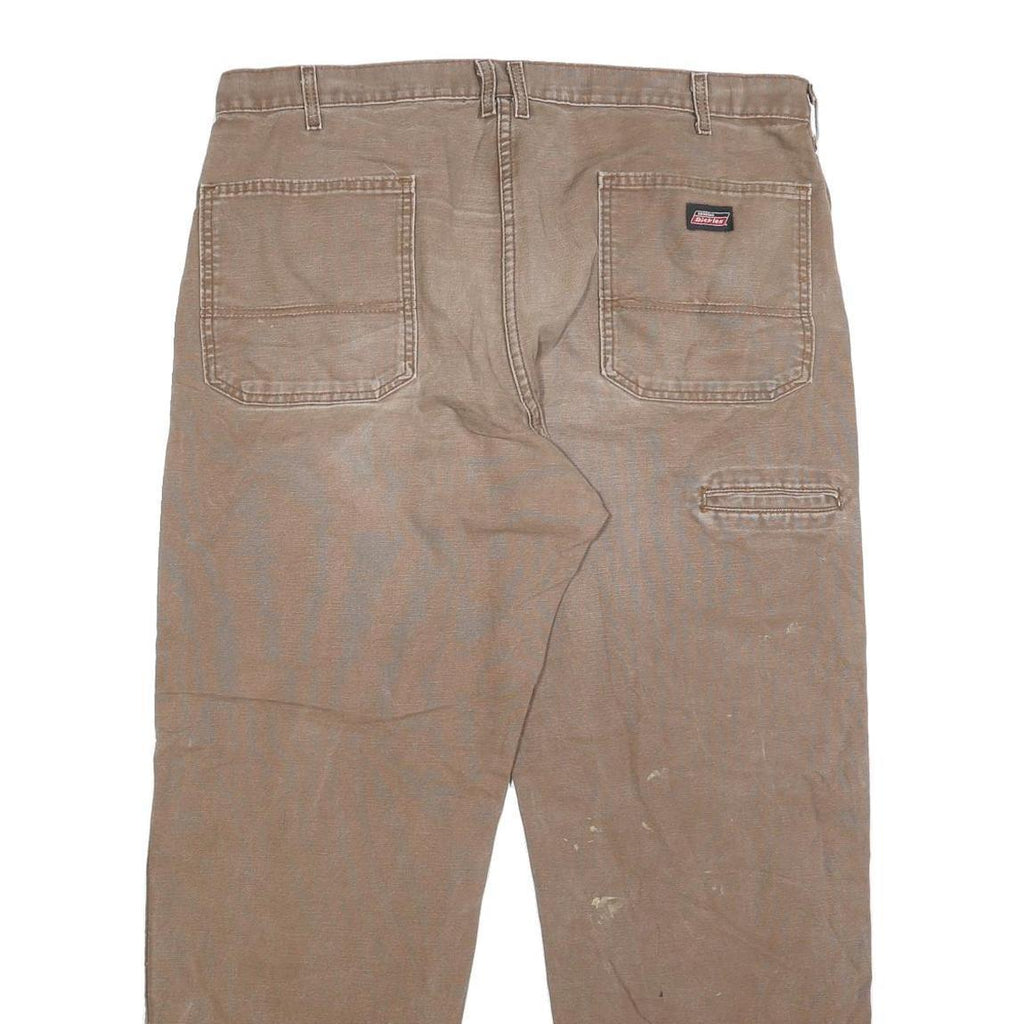 DICKIES Mens Brown Regular Straight Denim Jeans Cotton Blend W40 L30 Workwear