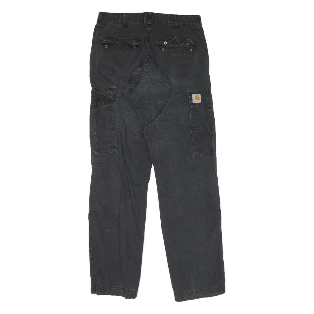 CARHARTT Mens Cotton Black Regular Cargo Trousers W30 L32 Workwear Casual Pants