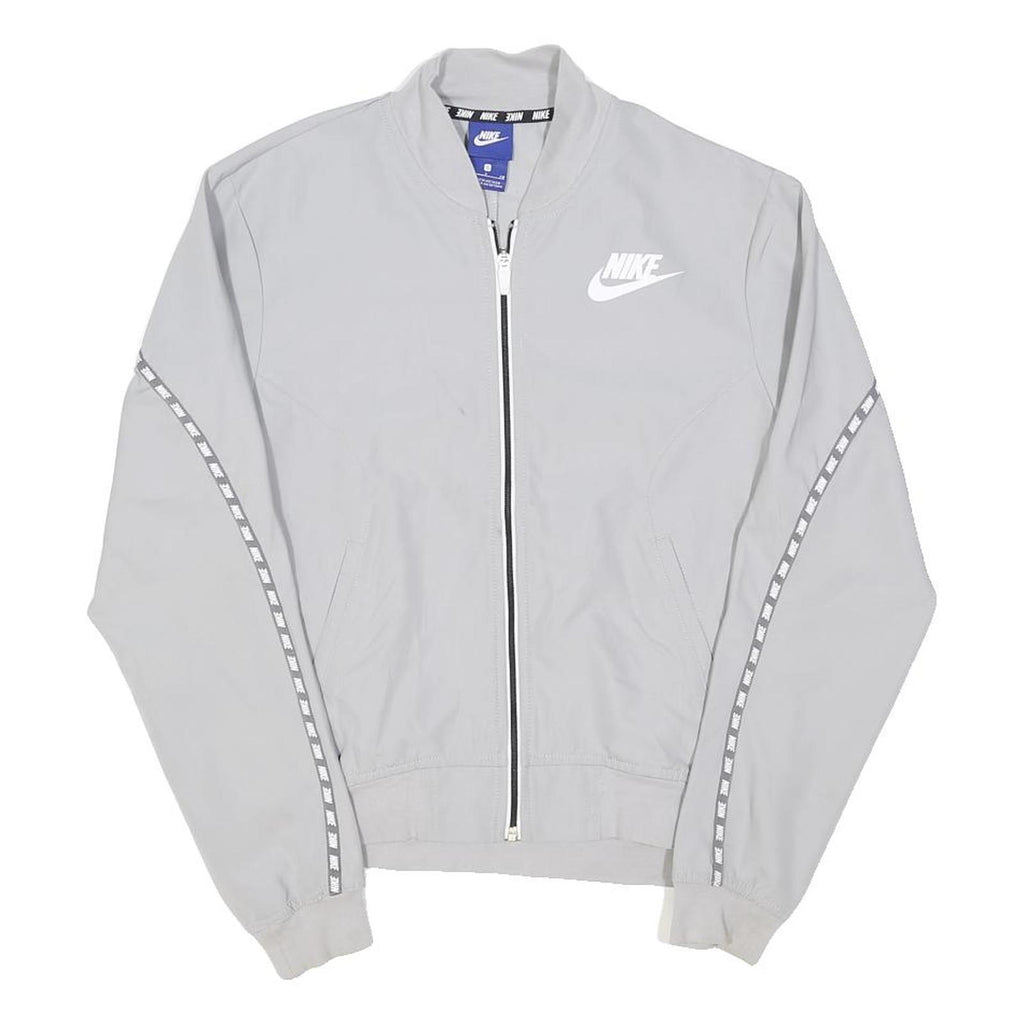 NIKE Mens Grey Sportswear Zip Jacket S Polyester Blend Plain Lightweight Casual