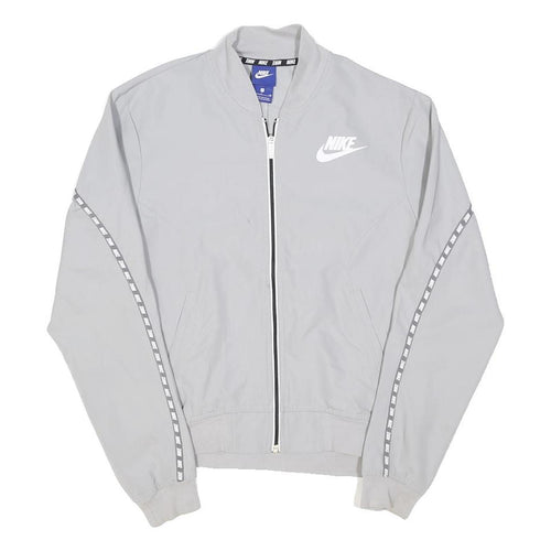 NIKE Mens Grey Sportswear Zip Jacket S Polyester Blend Plain Lightweight Casual