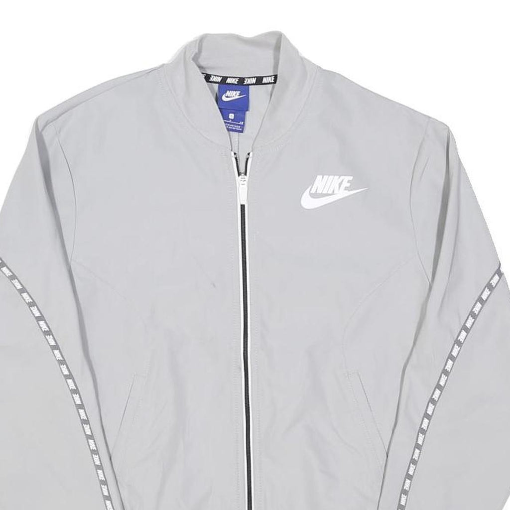 NIKE Mens Grey Sportswear Zip Jacket S Polyester Blend Plain Lightweight Casual