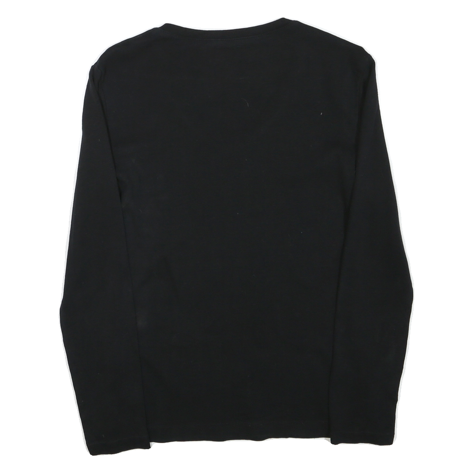 TOMMY HILFIGER Womens Black V-Neck Long Sleeve T-Shirt S Cotton Blend Classic