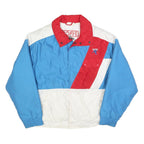 ROFFE Mens Blue & White & Red Colourblock Jacket S Polyester Blend Zip Casual