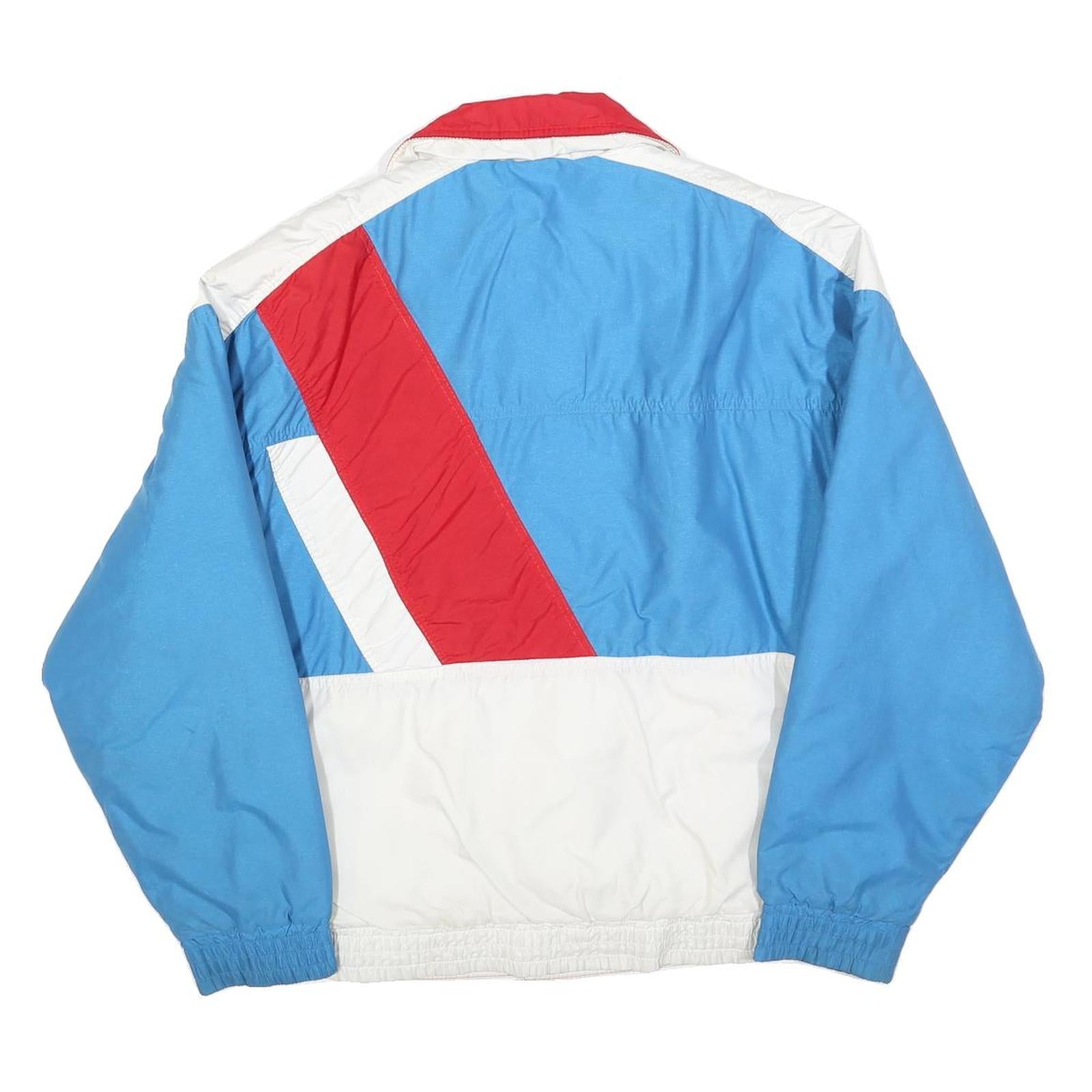 ROFFE Mens Blue & White & Red Colourblock Jacket S Polyester Blend Zip Casual