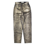 FREE PEOPLE Snakeskin Design Womens Trousers Black Regular Straight W27 L28