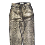 FREE PEOPLE Snakeskin Design Womens Trousers Black Regular Straight W27 L28