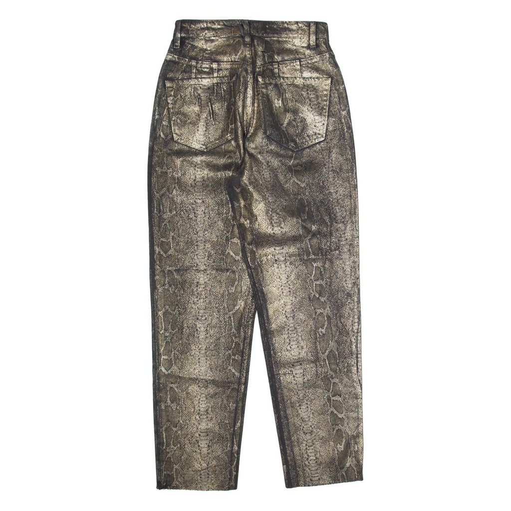 FREE PEOPLE Snakeskin Design Womens Trousers Black Regular Straight W27 L28