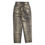 FREE PEOPLE Snakeskin Design Womens Trousers Black Regular Straight W27 L28