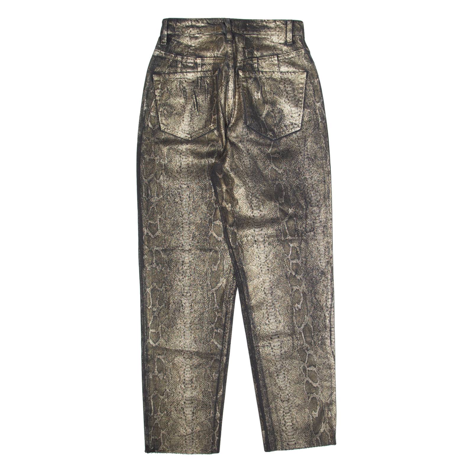 FREE PEOPLE Snakeskin Design Womens Trousers Black Regular Straight W27 L28