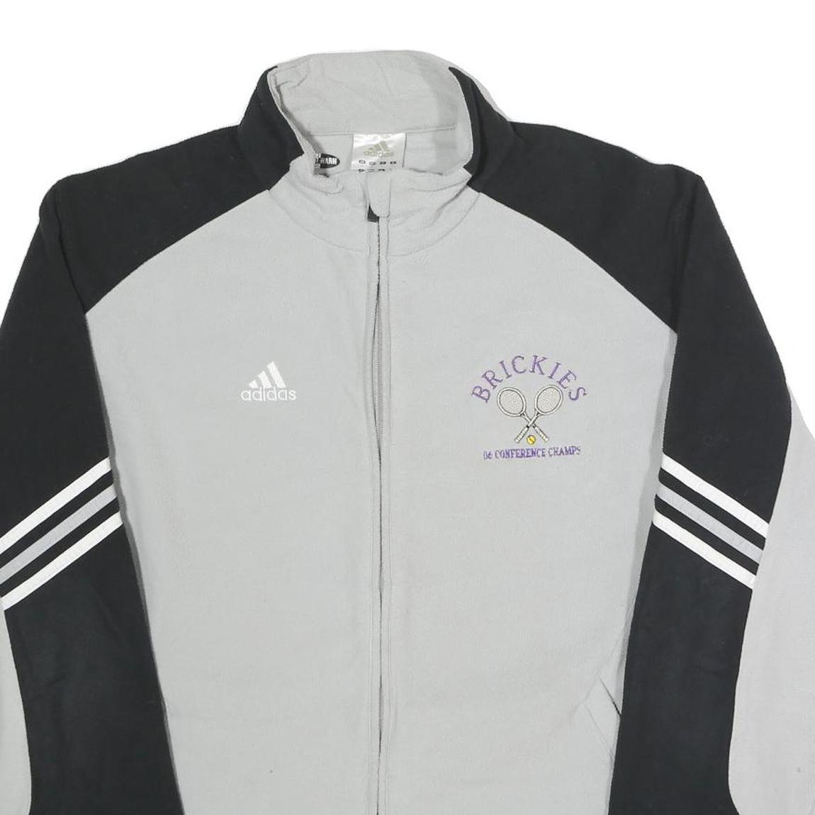 ADIDAS Mens Grey & Black Brickies Track Jacket M Polyester Zip Sportswear