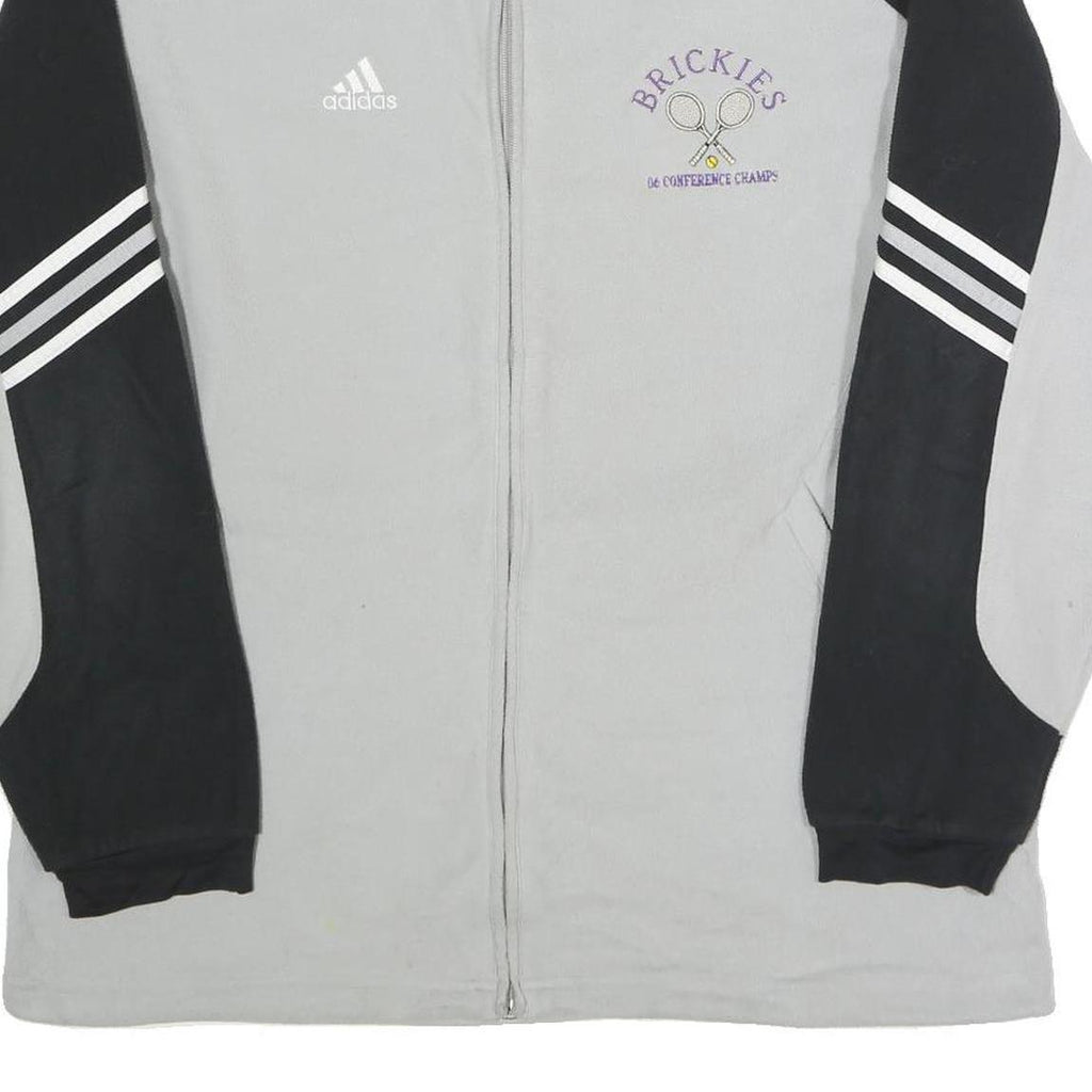 ADIDAS Mens Grey & Black Brickies Track Jacket M Polyester Zip Sportswear