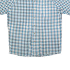 WRANGLER Mens Blue & White Check Shirt M Cotton Blend Casual Short Sleeve Button