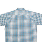 WRANGLER Mens Blue & White Check Shirt M Cotton Blend Casual Short Sleeve Button