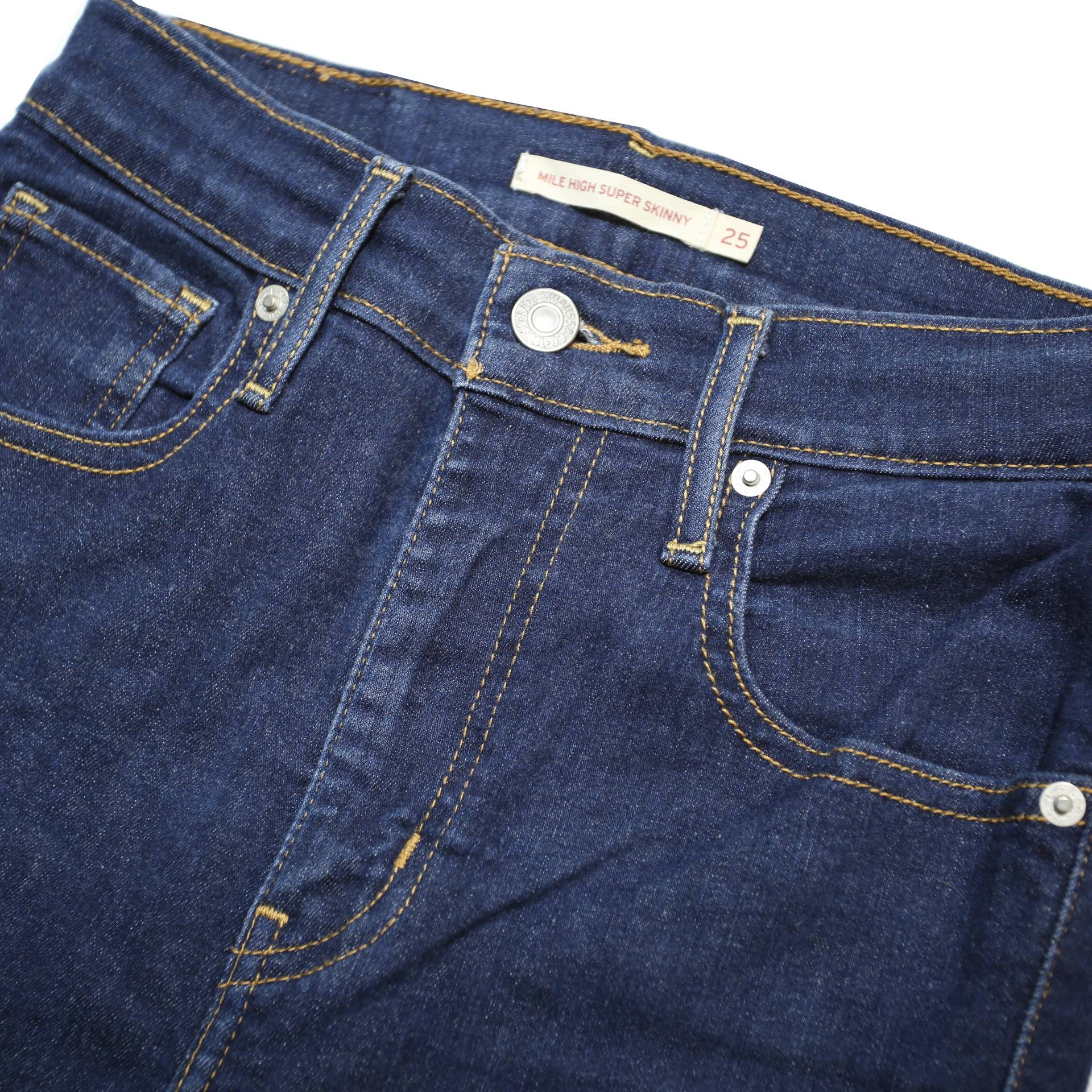 LEVI'S Mile High Womens Jeans Blue Slim Skinny Denim Medium W25 L30 Stretch